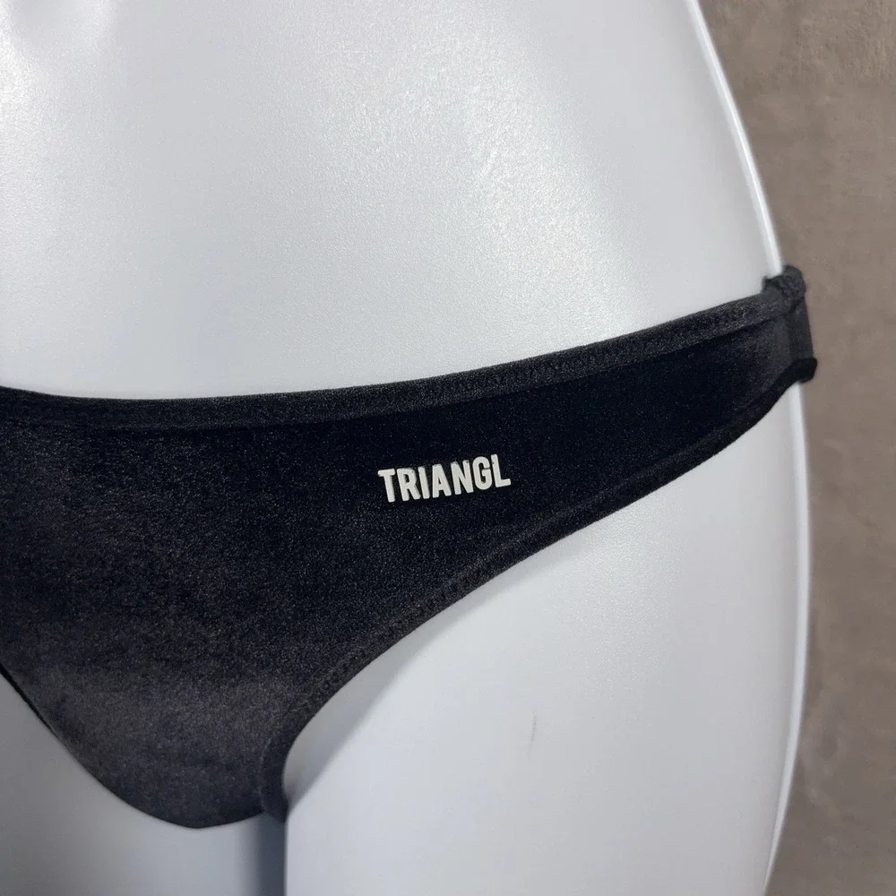 TRIANGL Bikini Set Womens Size Small Black Neoprene Two Piece Swimwear Resort